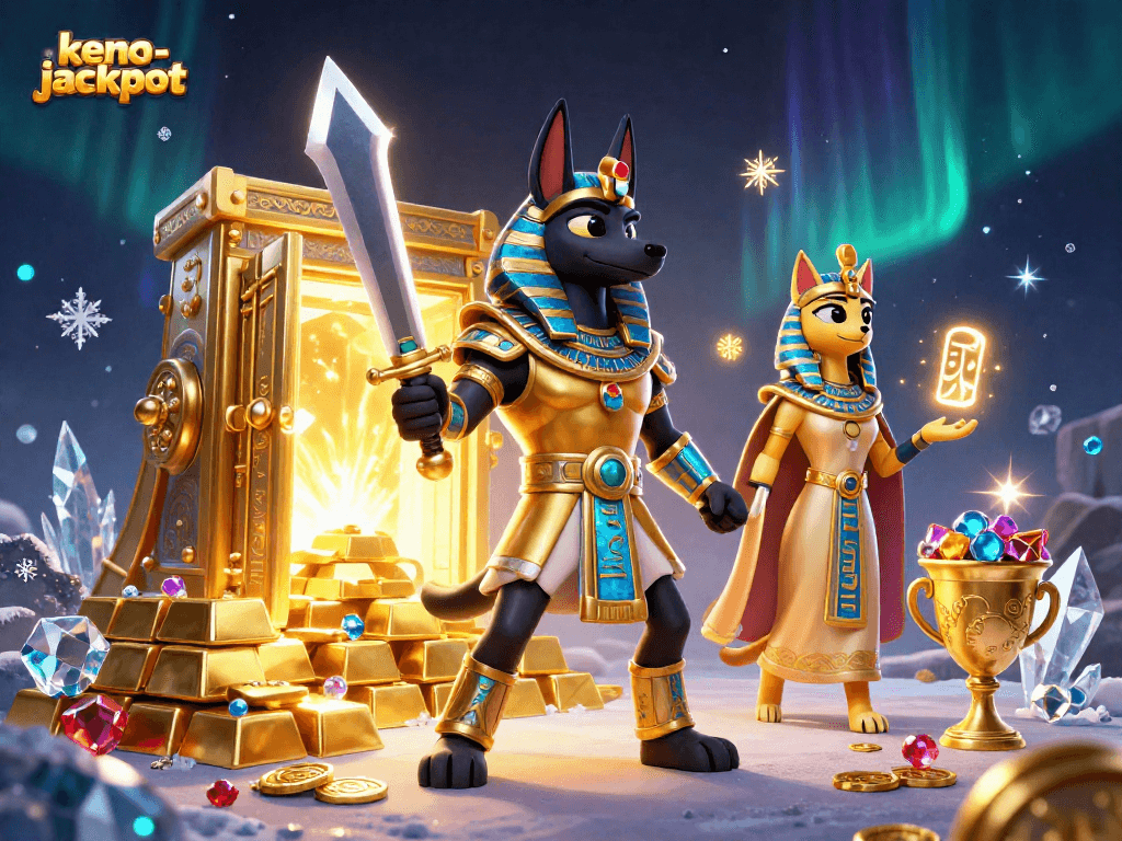 Engage with the keno-jackpot experience featuring ancient Egyptian warriors and treasures.