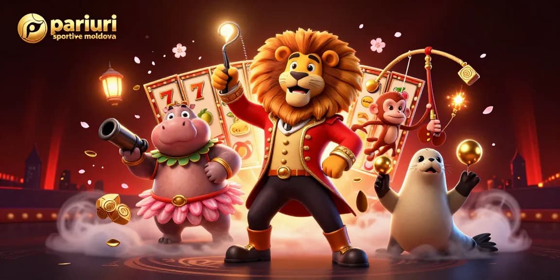 Imersiune în pariuri sportive moldova cu un lion de circ și dragoni fantastici în jur.