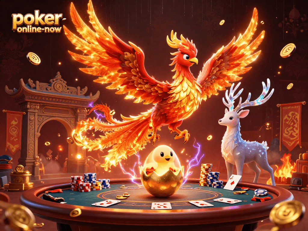 Experience thrilling stakes with poker-online-now, revealing an epic poker showdown with dynamic characters.