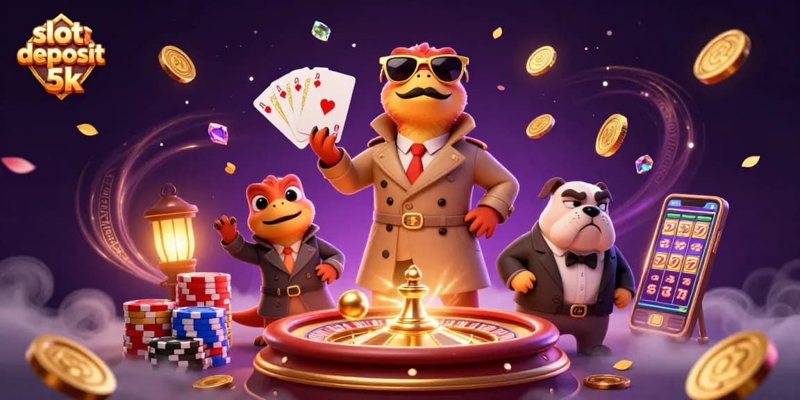 Engage with slot deposit 5k fun while three raptors sneak into a VIP casino.