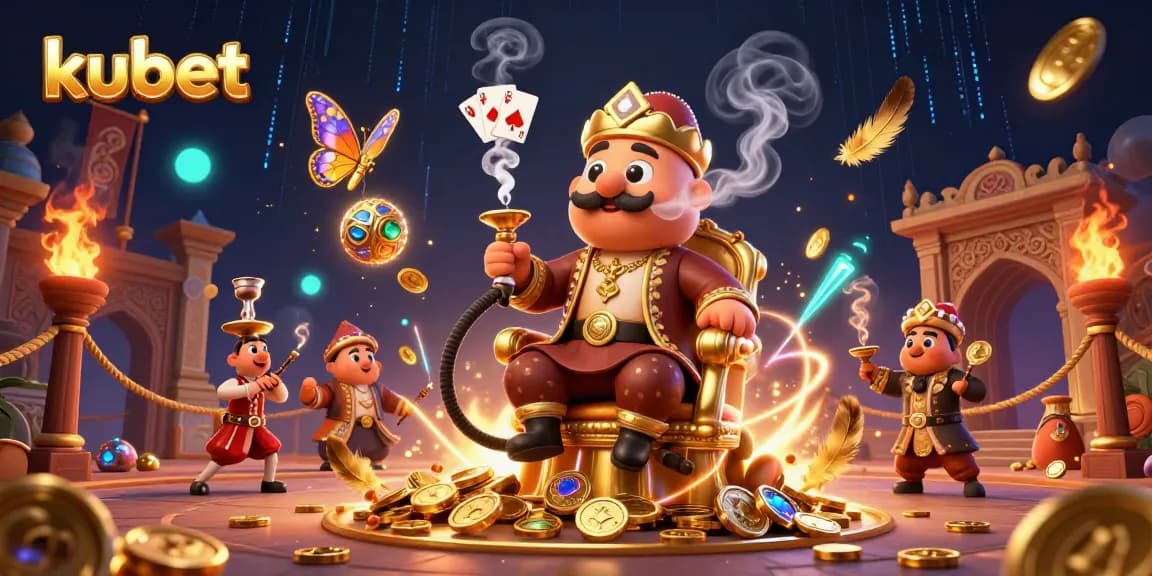 Experience kubet's vibrant gaming atmosphere with a whimsical caterpillar-themed casino illustration.