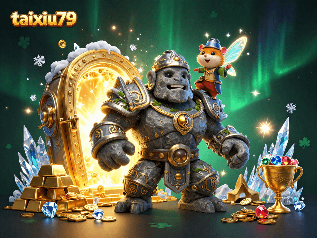 Experience gaming adventures with taixiu79 in this vibrant illustration featuring a mystical scene of excitement and treasure.
