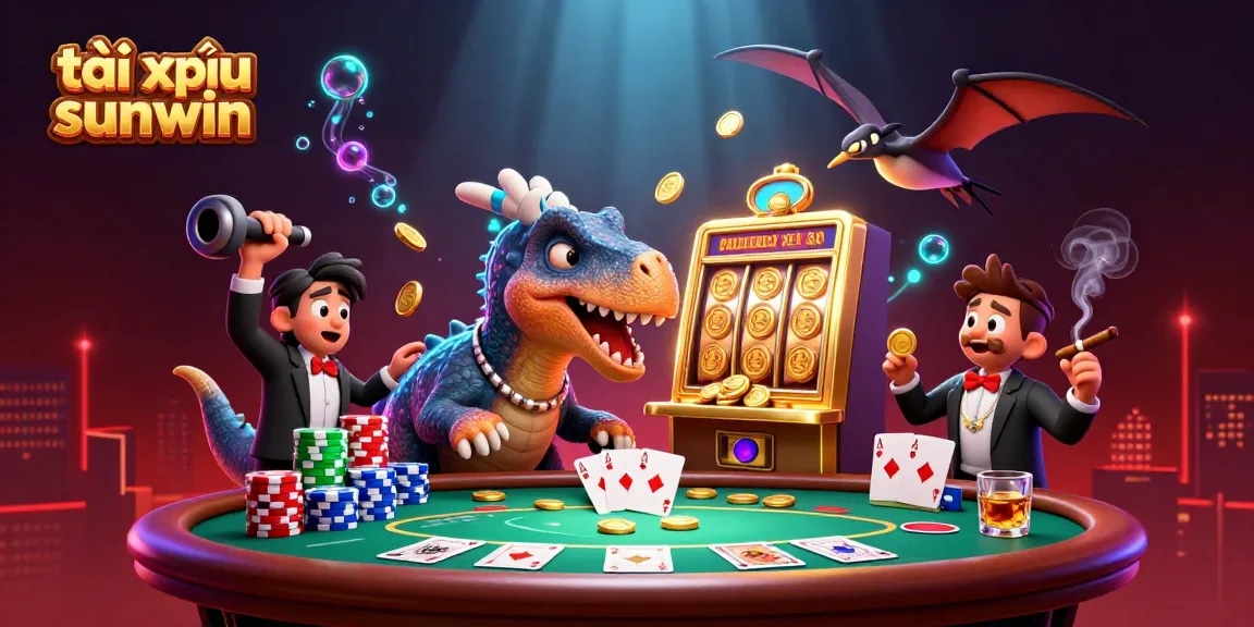 Catch a thrilling moment of tài xỉu sunwin as a cartoon dinos battle for jackpot coins!