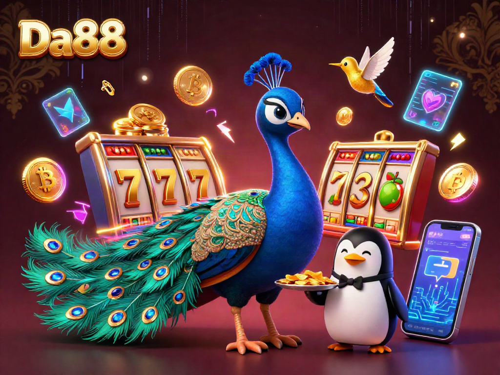 Engage with Da88's slot jackpot experience featuring vibrant 3D visuals and exciting games.