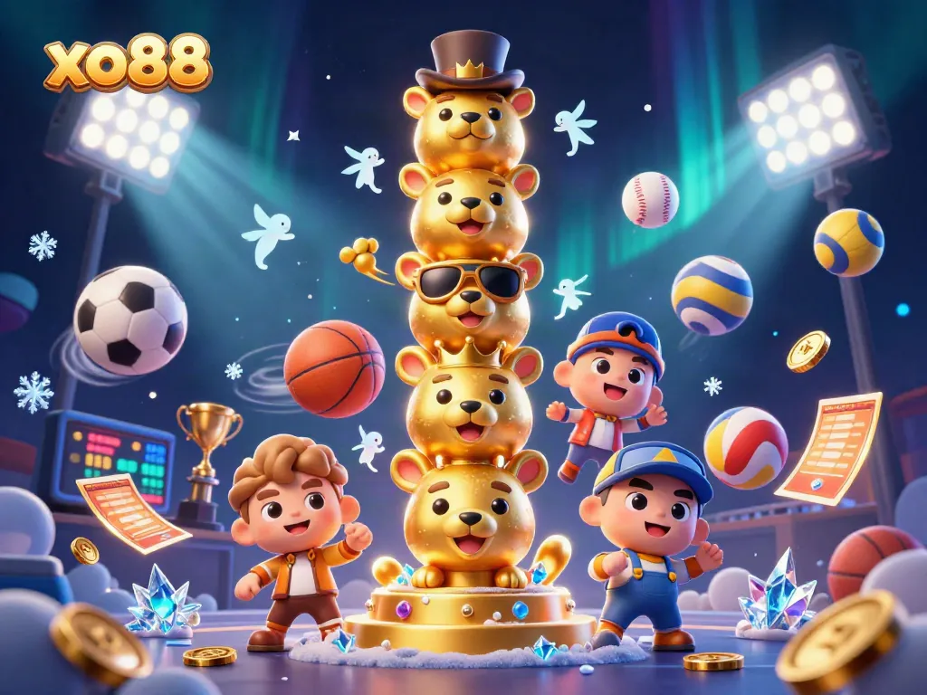 Engage with exciting winnings at xo88, featuring a lively casino-themed illustration.