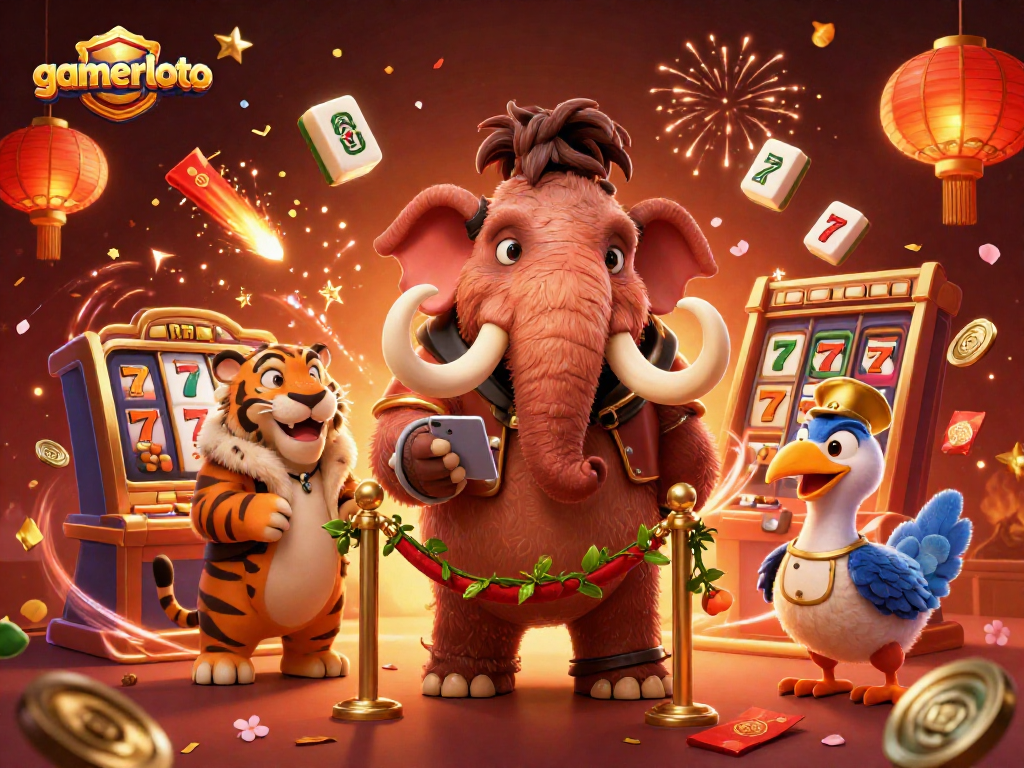 Experience gamerloto excitement with vibrant 3D casino characters and thrilling slot elements.
