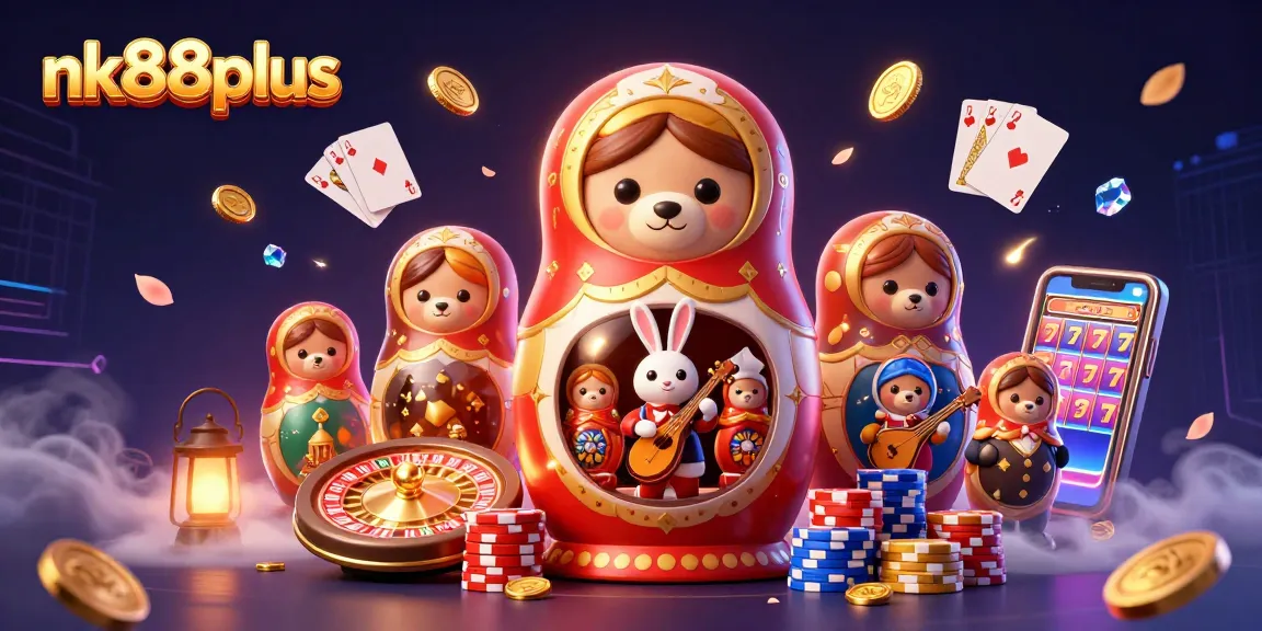 Spin golden slots and win at nk88plus with dazzling 3D gaming elements and vibrant casino atmosphere.