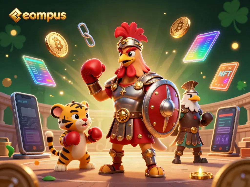 Experience exciting winnings with ecompus, featuring a vibrant 3D casino scene.
