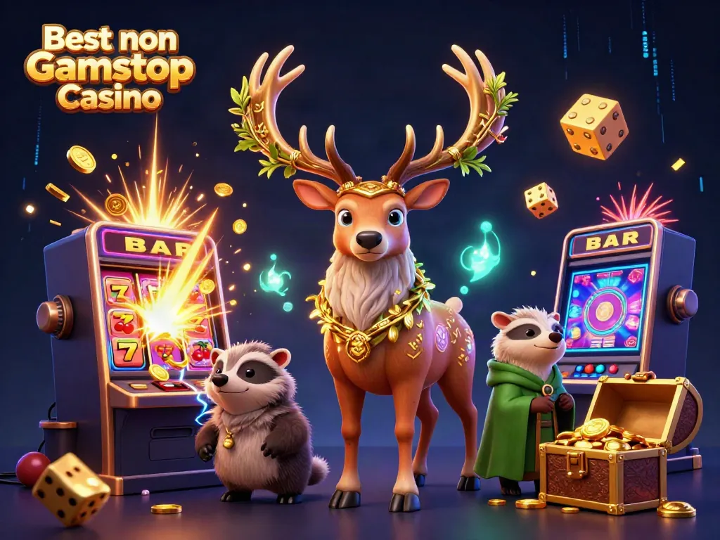 Experience the thrill of the best non Gamstop Casino with vibrant gaming elements and magical characters.
