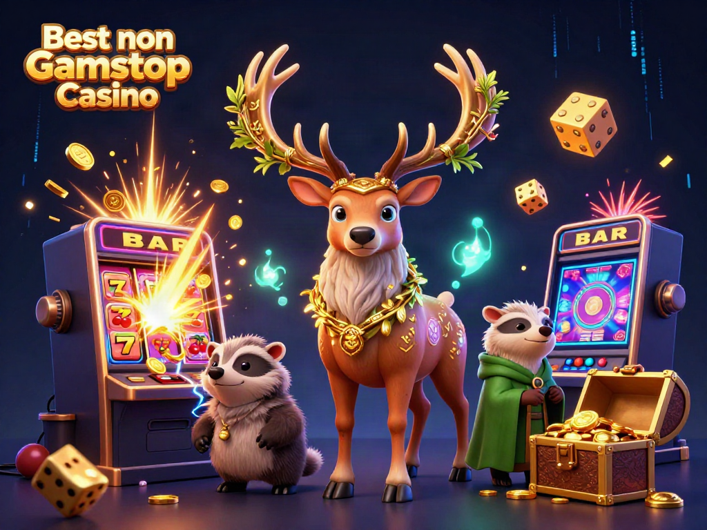 Experience the thrill of the best non Gamstop Casino with vibrant gaming elements and magical characters.