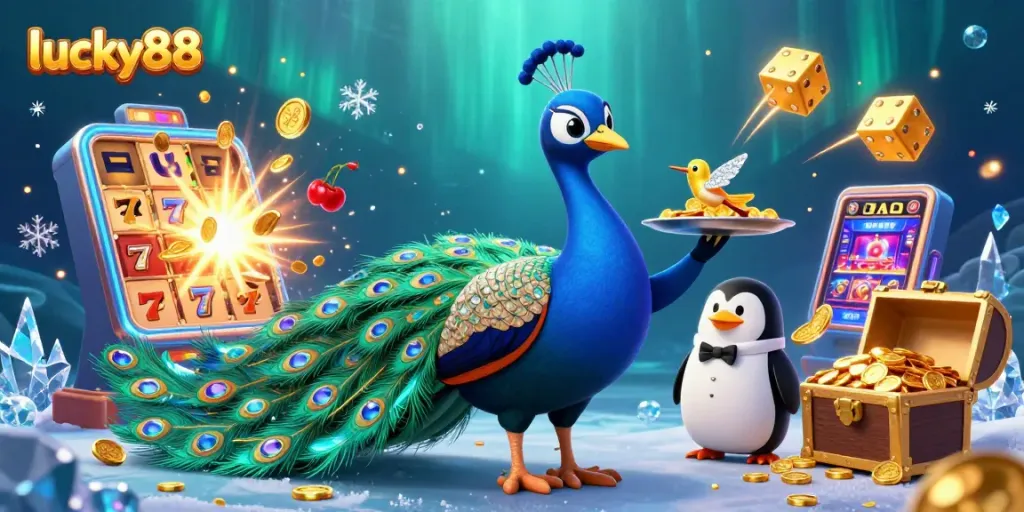 Experience thrilling gameplay at lucky88 with vibrant 3D casino elements and lively characters.