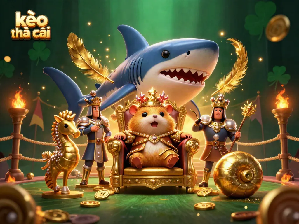 Engage with kèo nhà cái strategies during intense sports betting battles with an animated royal scene.