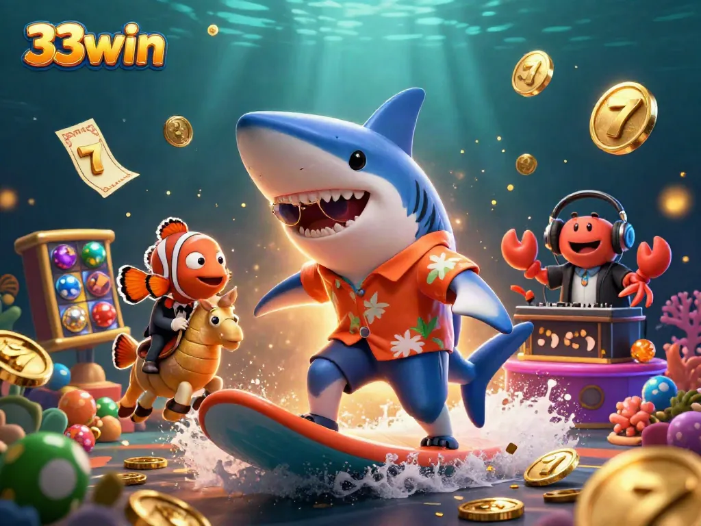 Experience thrilling gameplay with 33win in this vibrant casino scene filled with dynamic characters and elements.
