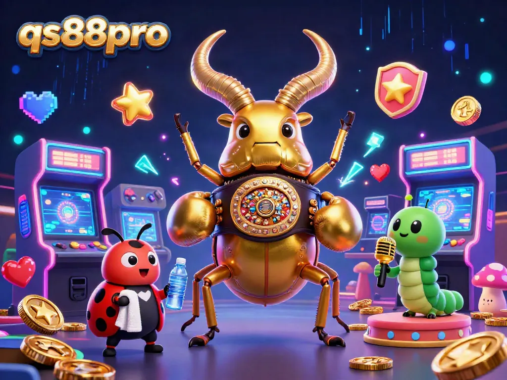Experience thrilling gameplay at qs88pro with vibrant 3D characters and casino-themed elements surrounding them.