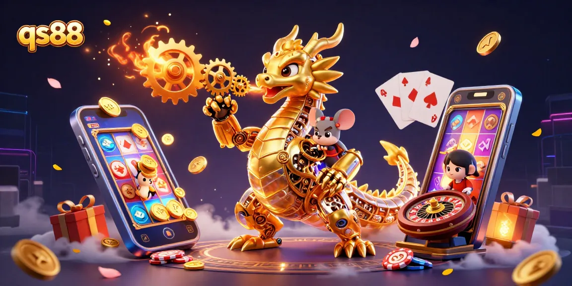 Experience the thrill of qs88, where a dragon breathes gears amidst dynamic gaming elements.