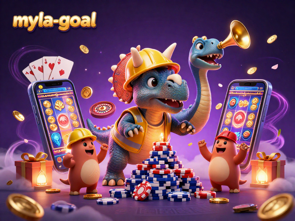 Engage in thrilling gameplay with myla-goal, depicting a vibrant casino scene full of excitement.