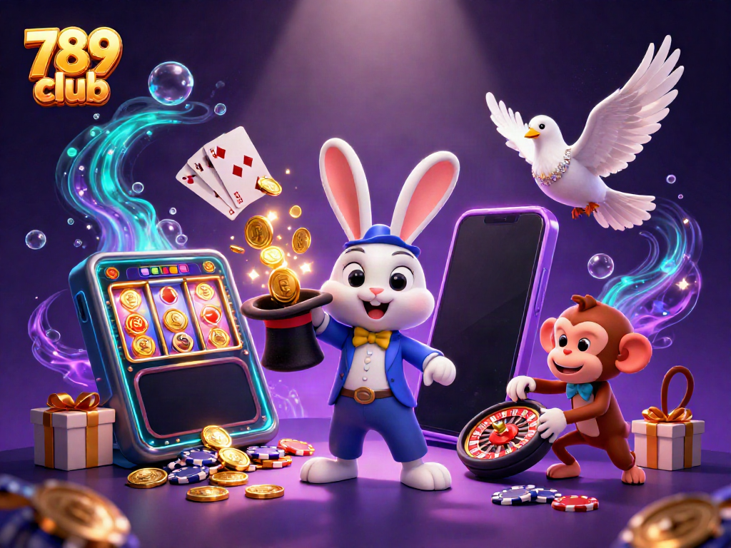 Engage in thrilling gaming fun at 789 club with cartoon characters bringing excitement to online gambling.