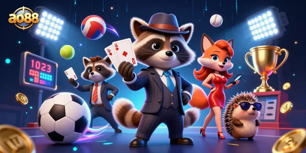 Experience thrill with ao88's dynamic gambling scene featuring engaging characters and exciting game elements.
