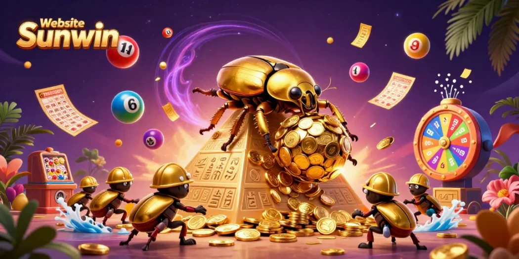 Experience exciting wins at Website Sunwin with 3D golden beetles and dynamic lottery elements