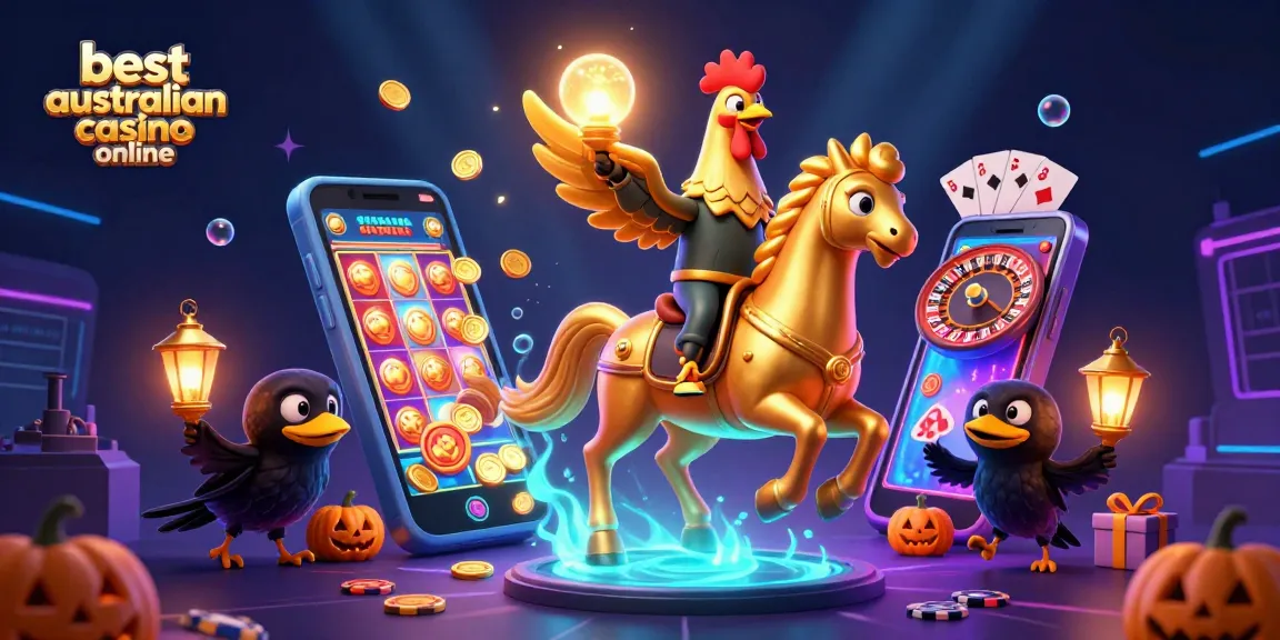 Experience the excitement of the best australian casino online with this rich 3D casino scene.