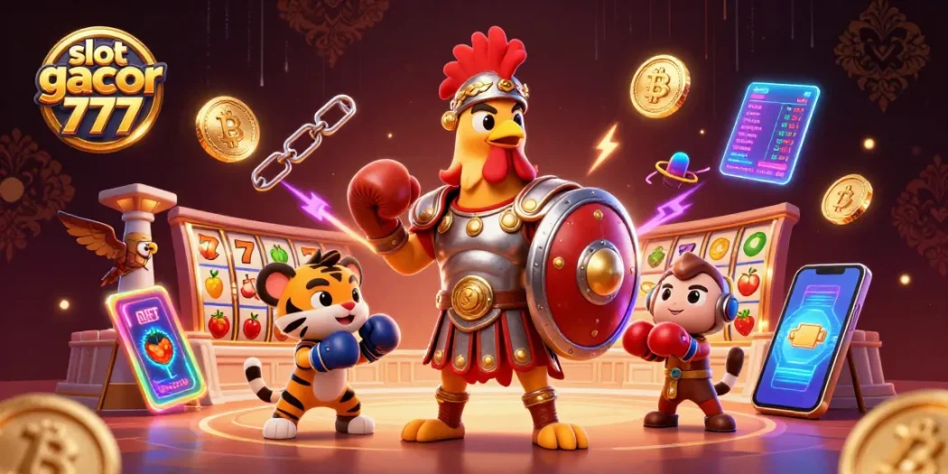 Experience thrilling winnings with slot gacor 777 in a vibrant, animated casino scene.