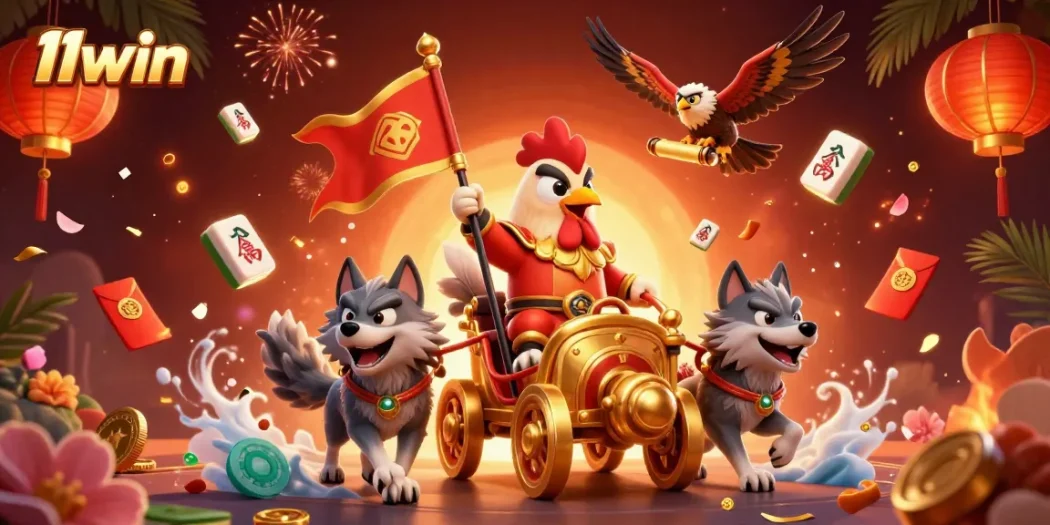 Engage with 11win's dynamic casino adventure featuring vibrant 3D characters and immersive elements.