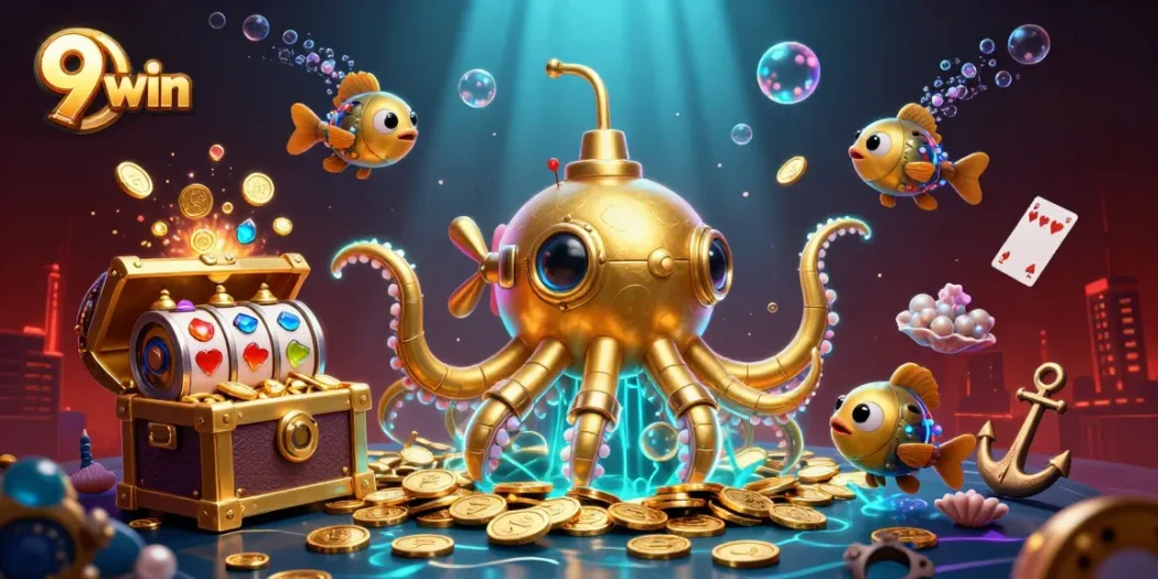 Engage in the thrill of 9 win with an exciting underwater casino adventure featuring vibrant elements.