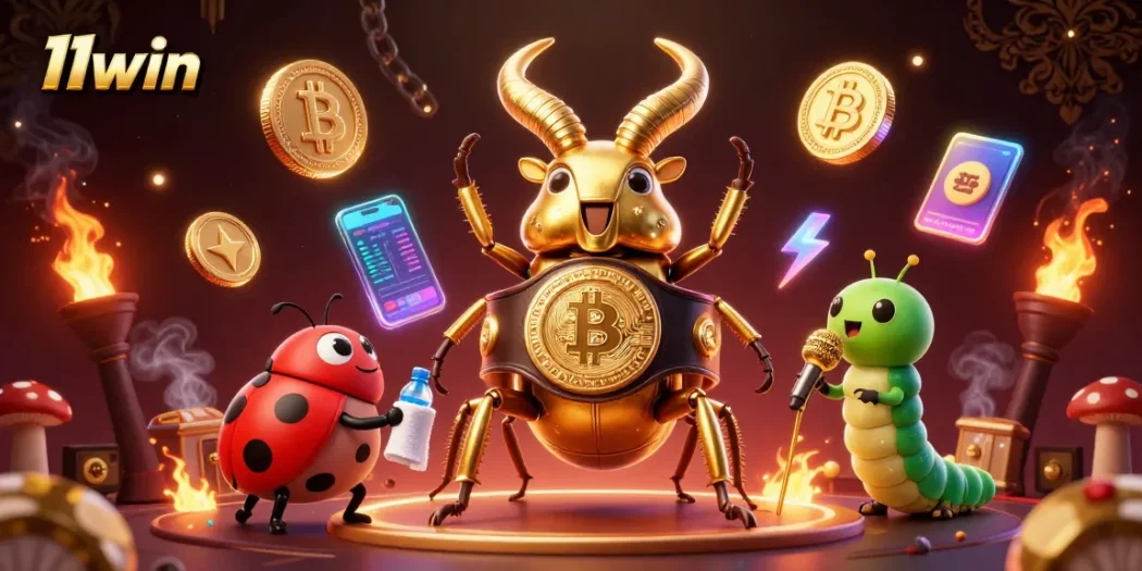 Engage in thrilling gameplay at 11win with a vibrant casino showdown illustration.